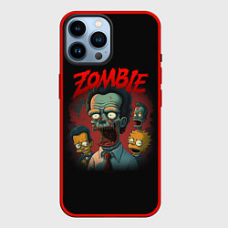 Чехол для iPhone 14 Pro Max Зомби в стиле Симпсонов, цвет: 3D-красный