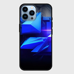 Чехол для iPhone 14 Pro Max Black blue background abstract, цвет: 3D-черный