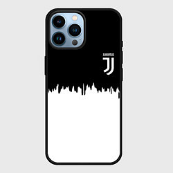 Чехол для iPhone 14 Pro Max Juventus белый огонь текстура, цвет: 3D-черный