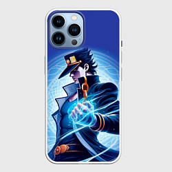 Чехол для iPhone 14 Pro Max Jotaro Kujo - neon glow fantasy, цвет: 3D-белый