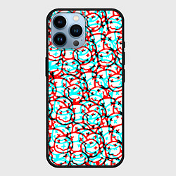 Чехол для iPhone 14 Pro Max Nirvana smile glitch, цвет: 3D-черный