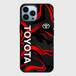 Чехол для iPhone 14 Pro Max Toyota - красные языки пламени, цвет: 3D-черный