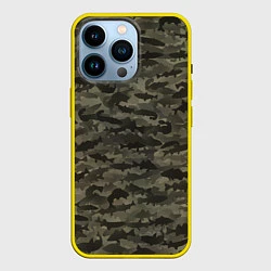 Чехол для iPhone 14 Pro Камуфляж рыбака, цвет: 3D-желтый