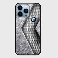 Чехол для iPhone 14 Pro BMW - emblem - metal - texture, цвет: 3D-черный