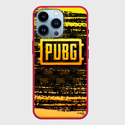Чехол для iPhone 14 Pro PUBG ПАБГ, цвет: 3D-малиновый