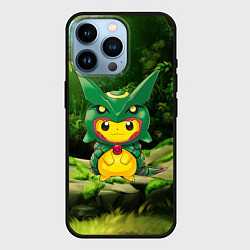 Чехол для iPhone 14 Pro Пикачу дракон, цвет: 3D-черный