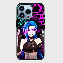 Чехол для iPhone 14 Pro JINX ДЖИНКС NEON PATTERN, цвет: 3D-черный