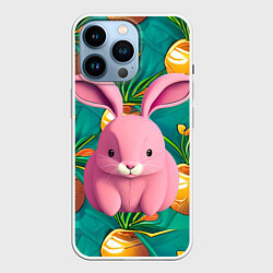 Чехол для iPhone 14 Pro Pink rabbit, цвет: 3D-белый