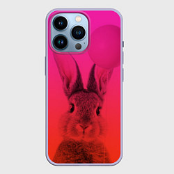 Чехол для iPhone 14 Pro Заяц градиент, цвет: 3D-светло-сиреневый