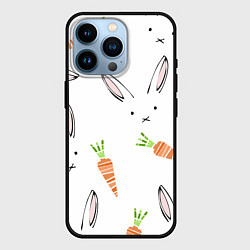 Чехол для iPhone 14 Pro Морковный зая, цвет: 3D-черный