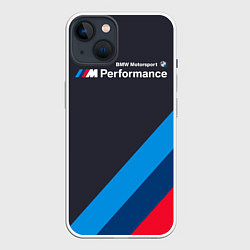 Чехол для iPhone 14 BMW M Performance, цвет: 3D-белый