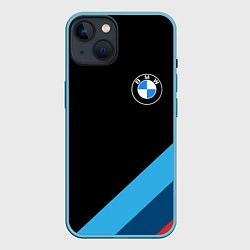 Чехол для iPhone 14 BMW, цвет: 3D-голубой