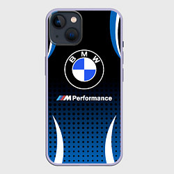 Чехол для iPhone 14 BMW, цвет: 3D-светло-сиреневый