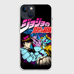 Чехол для iPhone 14 Джотаро Star Platinum, JoJos Bizarre Adventure, цвет: 3D-белый