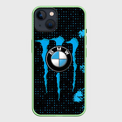 Чехол для iPhone 14 MONSTER BMW MONSTER ENERGY, цвет: 3D-салатовый