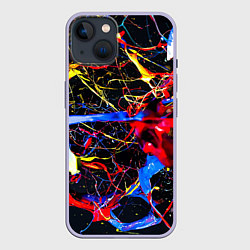 Чехол для iPhone 14 Импрессионизм Vanguard neon pattern, цвет: 3D-светло-сиреневый