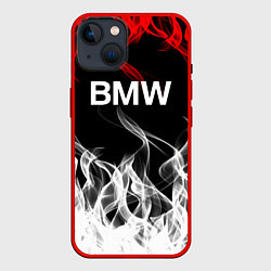 Чехол для iPhone 14 Bmw надпись, цвет: 3D-красный