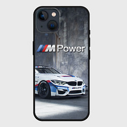 Чехол для iPhone 14 BMW M4 GT4 - racing team - motorsport, цвет: 3D-черный