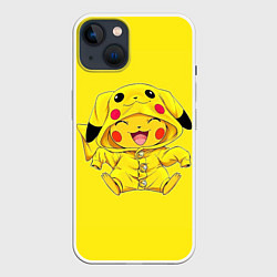 Чехол для iPhone 14 Малыш Пикачу, цвет: 3D-белый