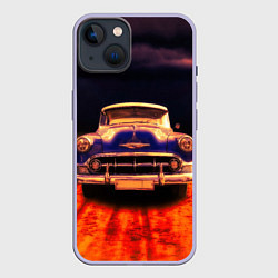 Чехол для iPhone 14 Классический американский автомобиль Chevrolet 210, цвет: 3D-светло-сиреневый