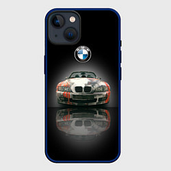 Чехол для iPhone 14 Немецкий люксовый кабриолет BMW Z4, цвет: 3D-тёмно-синий