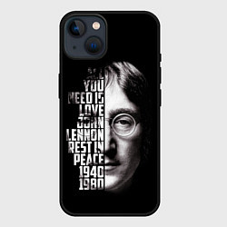 Чехол для iPhone 14 Джон Леннон легенда, цвет: 3D-черный