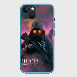 Чехол для iPhone 14 Stalker 2 радиоактивный дым, цвет: 3D-голубой