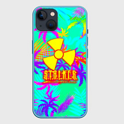 Чехол для iPhone 14 Stalker тропики из гта, цвет: 3D-голубой