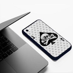 Чехол iPhone 6/6S Plus матовый Смертельный туз цвета 3D-черный — фото 2