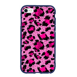 Чехол iPhone 6/6S Plus матовый Розовый леопард, цвет: 3D-тёмно-синий