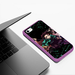 Чехол iPhone 6/6S Plus матовый KIMETSU NO YAIBA, цвет: 3D-фиолетовый — фото 2