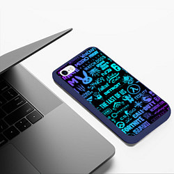 Чехол iPhone 6/6S Plus матовый ЛОГОТИПЫ ИГР, цвет: 3D-тёмно-синий — фото 2