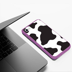 Чехол iPhone 6/6S Plus матовый Корова, цвет: 3D-фиолетовый — фото 2