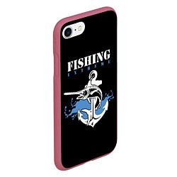 Чехол iPhone 7/8 матовый Fishing Extreme, цвет: 3D-малиновый — фото 2