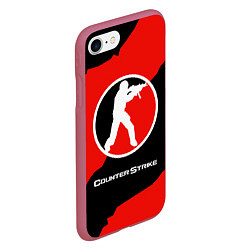 Чехол iPhone 7/8 матовый CS:GO Red Style, цвет: 3D-малиновый — фото 2