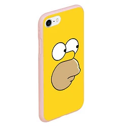 Чехол iPhone 7/8 матовый Лицо Гомера, цвет: 3D-светло-розовый — фото 2