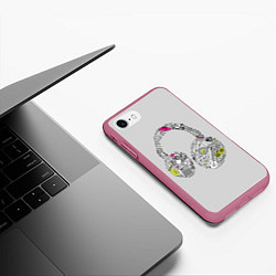 Чехол iPhone 7/8 матовый Музыка улиц, цвет: 3D-малиновый — фото 2