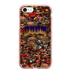Чехол iPhone 7/8 матовый DOOM: Pixel Monsters