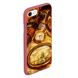 Чехол iPhone 7/8 матовый Древнее путешествие, цвет: 3D-малиновый — фото 2