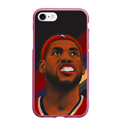 Чехол iPhone 7/8 матовый LeBron Smile, цвет: 3D-малиновый