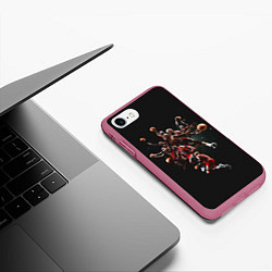 Чехол iPhone 7/8 матовый Michael Jordan Style, цвет: 3D-малиновый — фото 2