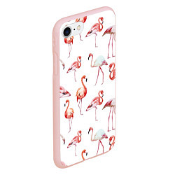 Чехол iPhone 7/8 матовый Действия фламинго, цвет: 3D-светло-розовый — фото 2