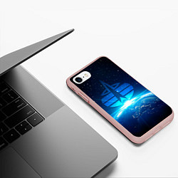 Чехол iPhone 7/8 матовый Космические войска, цвет: 3D-светло-розовый — фото 2