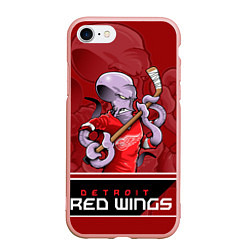 Чехол iPhone 7/8 матовый Detroit Red Wings, цвет: 3D-светло-розовый