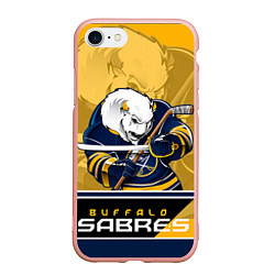 Чехол iPhone 7/8 матовый Buffalo Sabres, цвет: 3D-светло-розовый