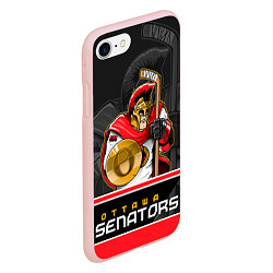 Чехол iPhone 7/8 матовый Ottawa Senators, цвет: 3D-светло-розовый — фото 2