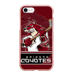 Чехол iPhone 7/8 матовый Arizona Coyotes, цвет: 3D-светло-розовый