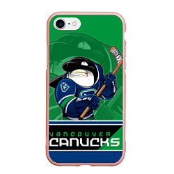 Чехол iPhone 7/8 матовый Vancouver Canucks, цвет: 3D-светло-розовый