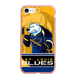 Чехол iPhone 7/8 матовый St. Louis Blues, цвет: 3D-светло-розовый