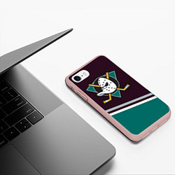 Чехол iPhone 7/8 матовый Anaheim Ducks, цвет: 3D-светло-розовый — фото 2